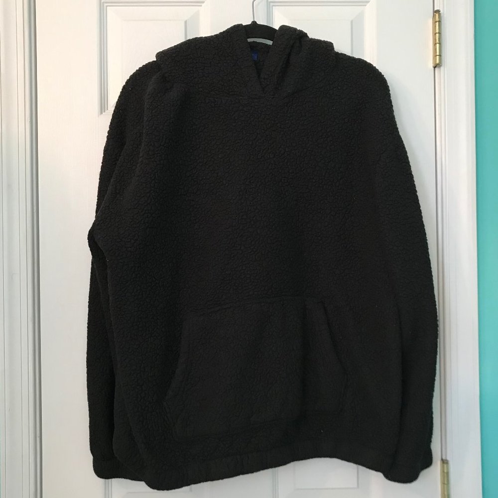 Aeropostale Black Oversized Fuzzy Hoodie